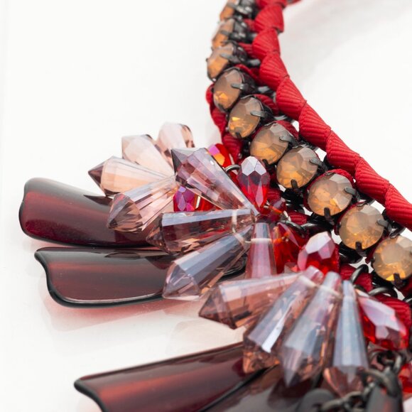 Weekend Max Mara Canasta Red Statement Necklace - Picture 4 of 5